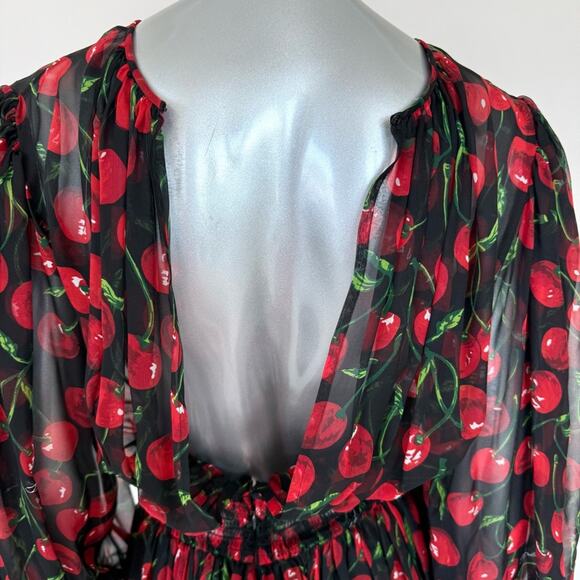 NEW!! Dolce&Gabbana cherry print silk dress size 44IT  or 8 US Authentic… - Picture 10 of 16